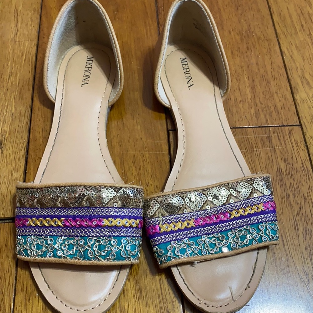 Cute colorful sequins sandals